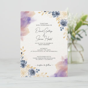 Romantische Pastellblumen Einladung