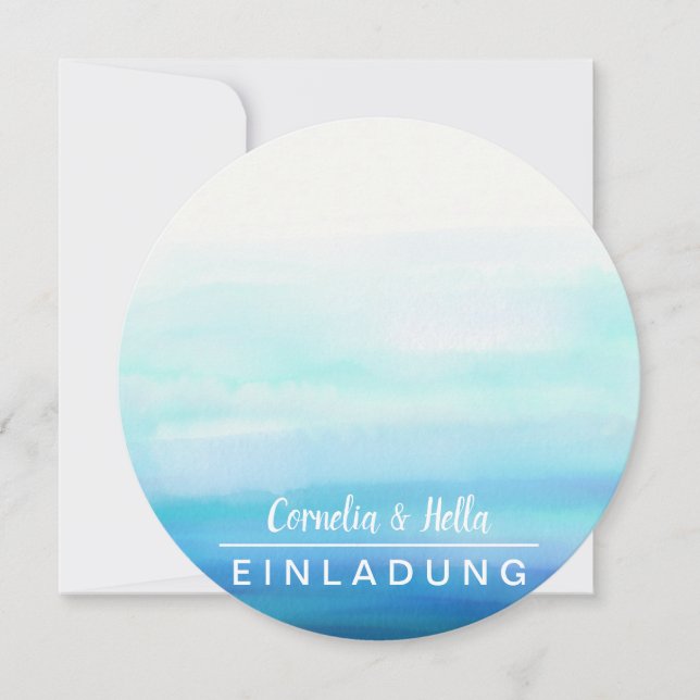 Romantische Pastelle Einladungen in voller Farbe (Vorderseite)