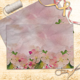 Romantische Pastelle Wasserfarbenkirche Blüten Seidenpapier