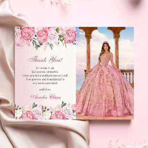Romantische Pastellrosen Sweet 16 Dankeskarten Einladung