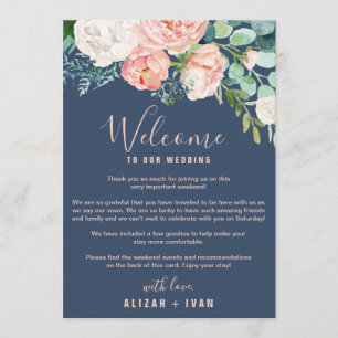 Romantische Peonies   Blue Welcome Letter & Itiner Programm