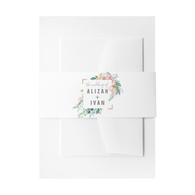 Romantische Peonies Wedding Einladung Bly Band (Vorderseite Beispiel)