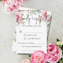 Romantische Peonies Wedding RSVP Card