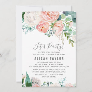 Romantische Peony-Blume Party Einladung
