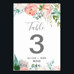 Romantische Peony Blume Tischnummer<br><div class="desc">Diese romantische Blume Tischnummer ist ideal für eine Hochzeit. Die Blume sind in Rosa,  Rosa,  Pfirsich und Weiß gehalten,  die Farbe des Wassers ist blau. Die Karte druckt auf der Vorder- und Rückseite (beidseitig). Fügen Sie jede Tischnummer,  die Sie benötigen,  einzeln in Ihren Warenkorb.</div>