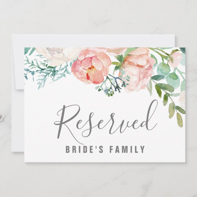 Romantische Peony-Blume vorbehalten Zeichen Einladung (Vorderseite)