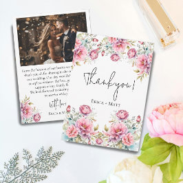 Romantische Peony Wedding Dankeschön Karte