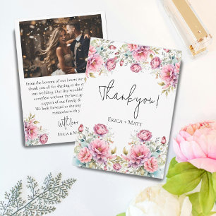 Romantische Peony Wedding Dankeschön Karte