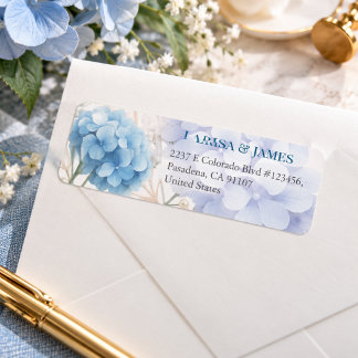Romantische Perlen-Hortensie Blaue Wasserfarbe Hoc