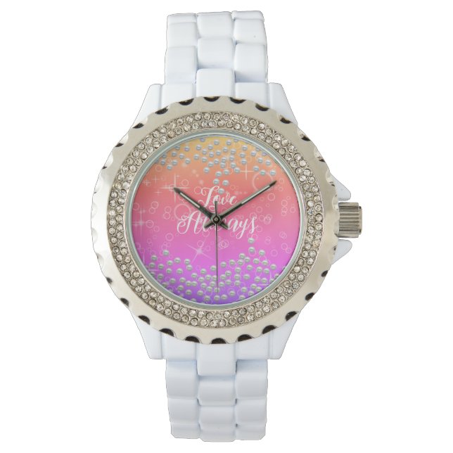 Romantische Perlen Rainbow eWatch Armbanduhr (Vorderseite)