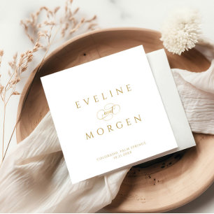 Romantische personalisierbare GoldWedding-Typograf Serviette