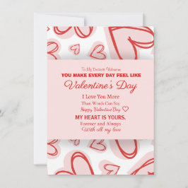 Romantische personalisierte Valentinstagskarte Mitteilungskarte