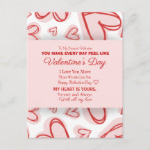 Romantische personalisierte Valentinstagskarte 