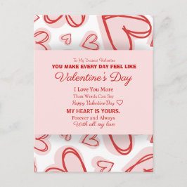 Romantische personalisierte Valentinstagskarte  Postkarte