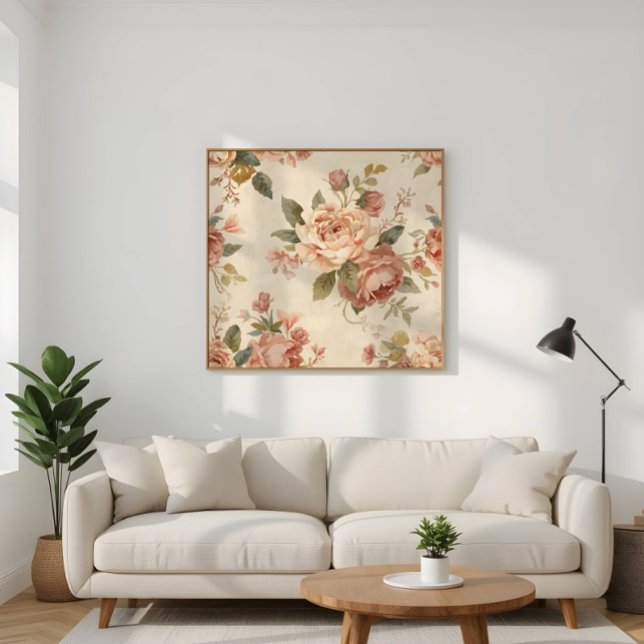 Romantische Pfingstrose & Rose Alter Garten Poster (Von Creator hochgeladen)