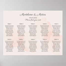 Romantische pfirsichgraue Hochzeitskarte Poster