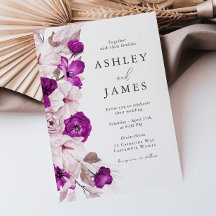 Romantische Pflaume und Wasserfarbenhochzeit