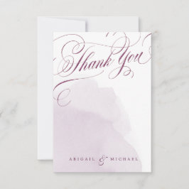 Romantische Pflaumenhochzeitkalligraphie danke