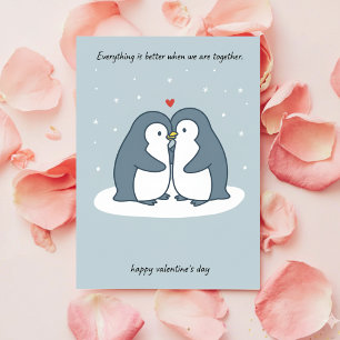 Romantische Pinguin-Paar Valentinstagskarte für Pa Feiertagskarte