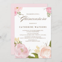Romantische Pink-Aquarellfarben-Blume Quinceañera