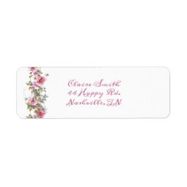 Romantische Pink-Floral-Farbe-Script-Adresse