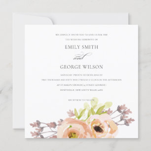 ROMANTISCHE PINK PEACH BLUSH LILA BLUMENWEDD EINLADUNG
