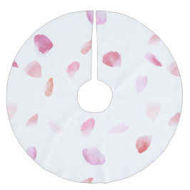 Romantische Pink Peach Rose Petals Polyester Weihnachtsbaumdecke
