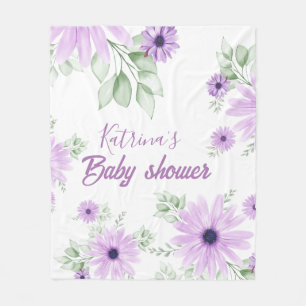 Romantische Pink Watercolor Blumenjungen Dusche Fl Fleecedecke