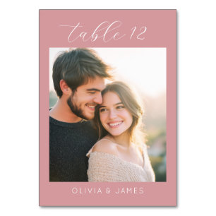 Romantische Pinke Minimalistische Fotografie Tischnummer