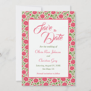 Romantische pinkfarbene Blumenhochzeit - Save-the- Save The Date