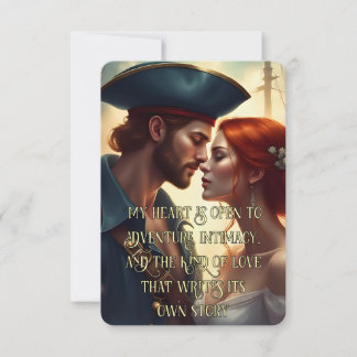 Romantische Piratenausweis-Liebe doppelseitige Aff RSVP Karte