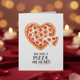 Romantische Pizza Herz Valentinstagskarte für ihn Feiertagskarte