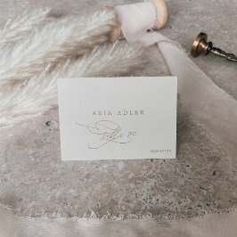 Romantische Platzkarten der Gold- und Elfenbeinmen Tischnummer