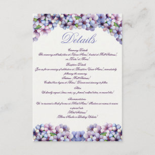 Romantische Poetic Lilac Hochzeit der Flora Begleitkarte