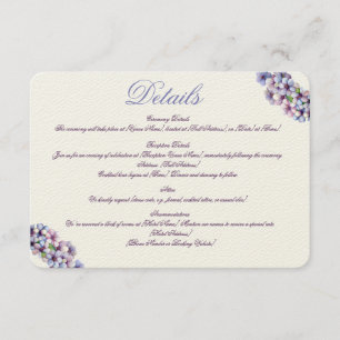 Romantische Poetic Lilac Hochzeit der Flora Begleitkarte