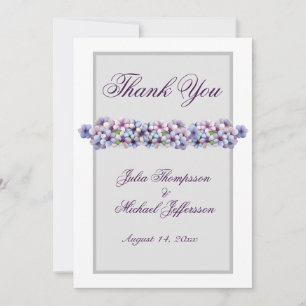 Romantische Poetic Lilac Hochzeit der Flora Dankeskarte