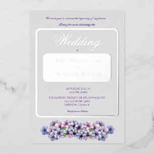 Romantische Poetic Lilac Hochzeit der Flora Folieneinladung