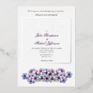 Romantische Poetic Lilac Hochzeit der Flora Folieneinladung