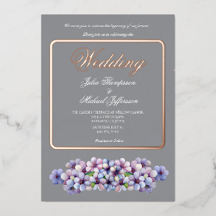 Romantische Poetic Lilac Hochzeit der Flora Folieneinladung