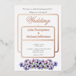 Romantische Poetic Lilac Hochzeit der Flora Folieneinladung