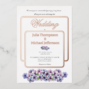 Romantische Poetic Lilac Hochzeit der Flora Folieneinladung