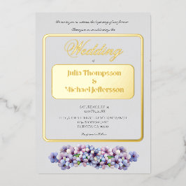 Romantische Poetic Lilac Hochzeit der Flora Folieneinladung