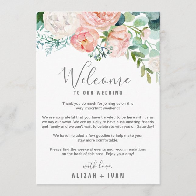 Romantische Ponys Begrüßungsschreiben und Reiserei Programm (Vorderseite)