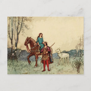 Romantische Prinzessin und Prinzessin Vintage Märc Postkarte