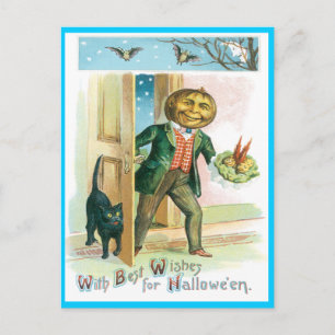 Romantische Pumpkin Vintag Postkarte