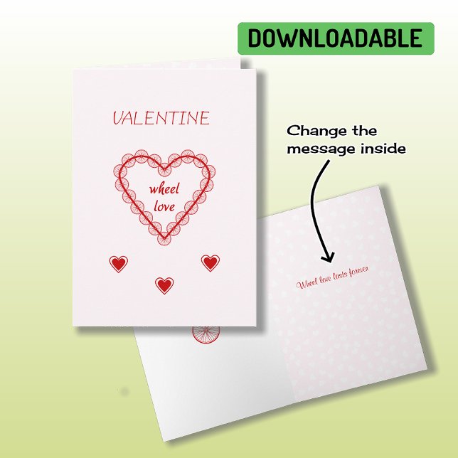 Romantische Räder Herz Valentine Feiertagskarte (Von Creator hochgeladen)