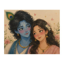 Romantische Radha Krishna Leinwand-Wandkunst