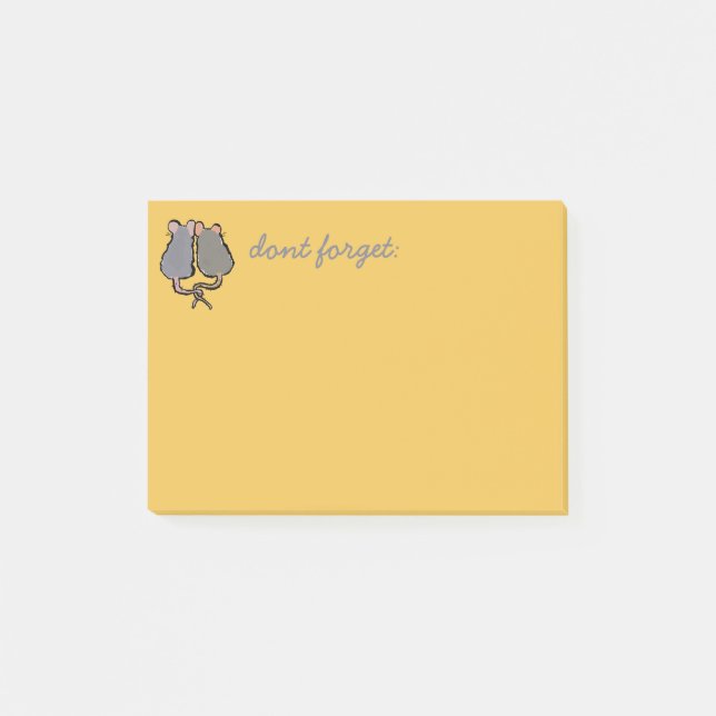 romantische Ratten Post-it Klebezettel (Vorderseite)