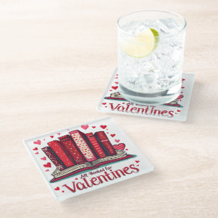 Romantische Reading Vibes Cosy Valentine Geschenk Glasuntersetzer