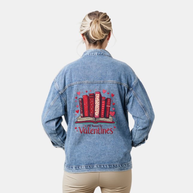 Romantische Reading Vibes Cosy Valentine Geschenk Jeansjacke (Modell)